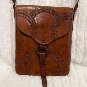 Hand-tooled Leather Crossbody Bag